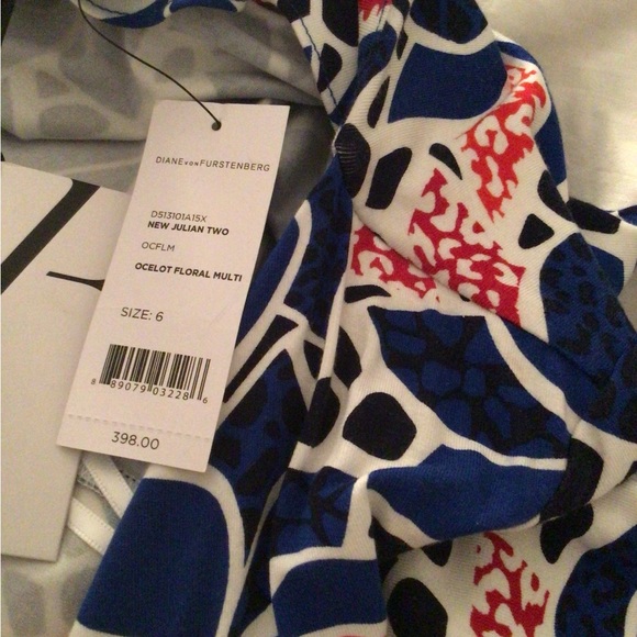 Diane von Furstenberg New Julian Two Printed Wrap Dress, Ocelot Floral Multi - Picture 2 of 3